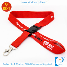 Angepasste Logo Nylon flache gedruckte Lanyard mit Sicherheitsfreigabe zum Fabrikpreis als Souvenir